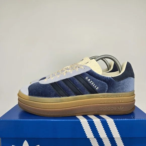 adidas Gazelle Bold Preloved Ink Velvet Women's Shoes Size 9 New - Picture 1 of 8